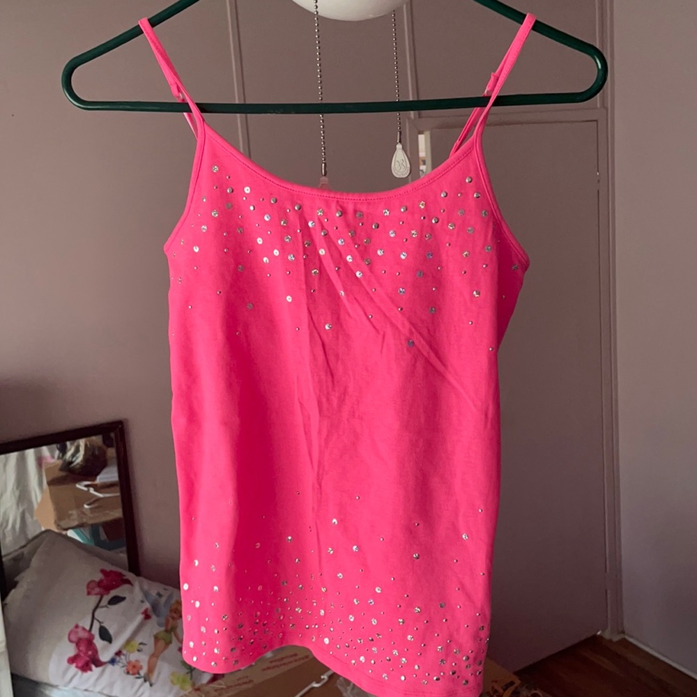 Pink Justice Spaghetti strap tank top shirt 14